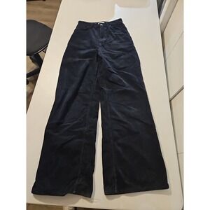Corduroy Wide Leg Subdued Size 4 Pants Y2K Small Black Jeans (A1254)